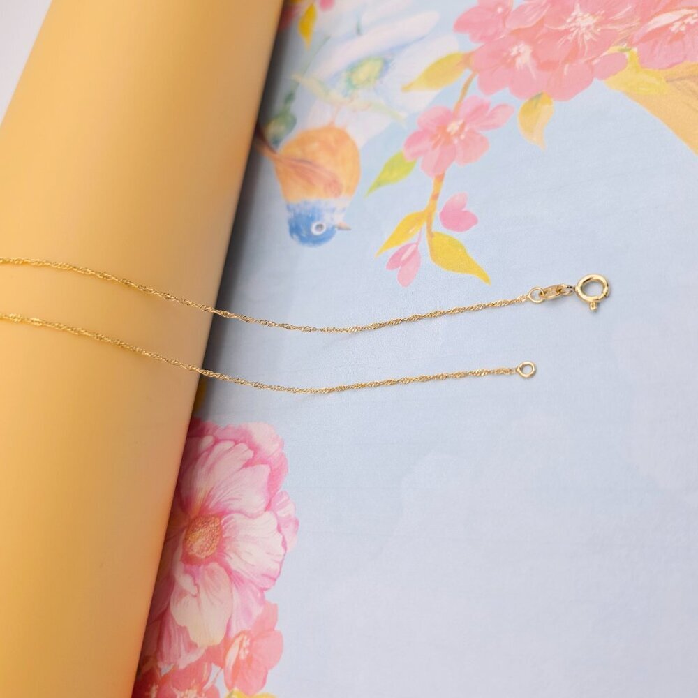 Dainty Rose Gold Twisted Rope Chain Necklace, 24 Inch, Gold Plated, XPNL0108 - Picture 9 of 12
